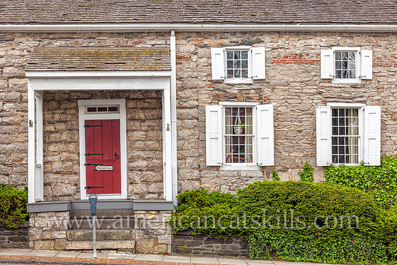 The historic mid-17th century Hoffman House Tavern is located in the Stockade District of Kingston, New York.