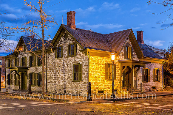 The historic 17th-century Matthew Persen House is located within the Stockade District in Kingston, New York.