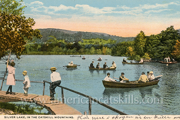 Vintage postcard of Silver Lake in the Catskills near East Windham in Greene County, New York.
