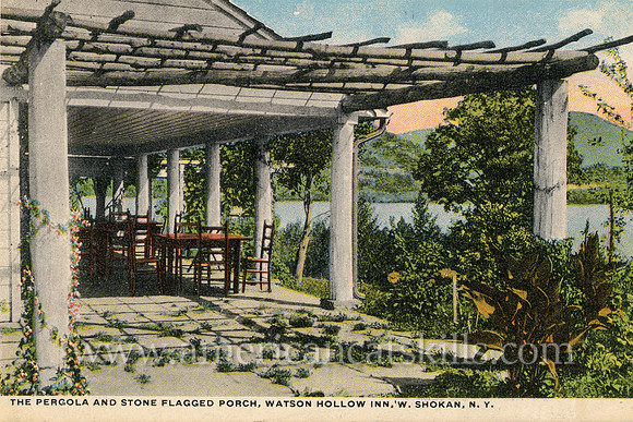 Vintage Catskills postcard of the Watson Hollow Inn at West Shokan, New York.