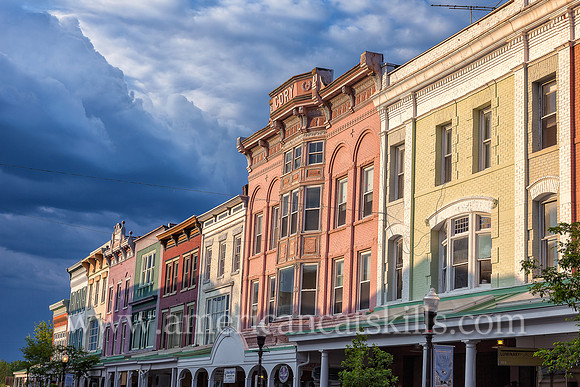 The Cory building on Wall Street in the Stockade District of Kingston, New York was constructed circa 1900 in the Queen Anne architectural style.