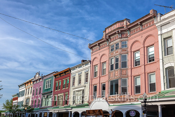 The Cory building on Wall Street in the Stockade District of Kingston, New York was constructed circa 1900 in the Queen Anne architectural style.
