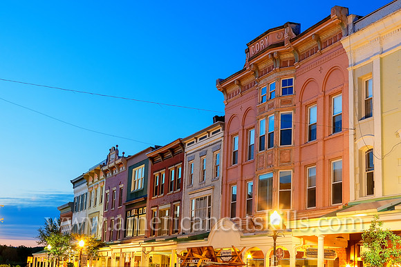 The Cory building on Wall Street in the Stockade District of Kingston, New York was constructed circa 1900 in the Queen Anne architectural style.