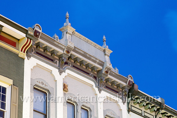 Photograph of a building façade on Wall Street in the historic Stockade District of Kingston, New York.