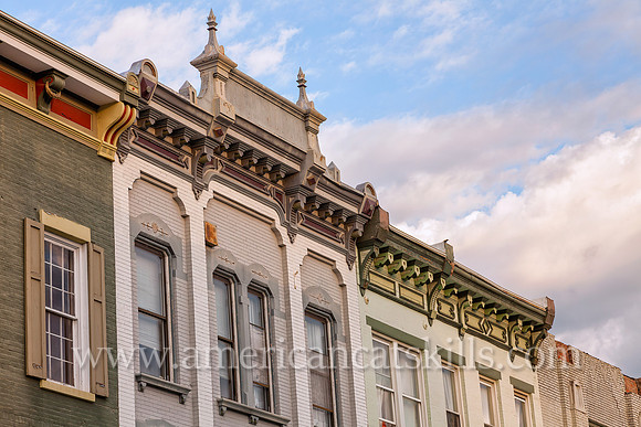 Photograph of a building façade on Wall Street in the historic Stockade District of Kingston, New York.