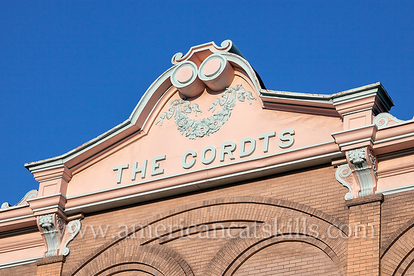 Photograph of the building façade on The Cordts building, which is located within the historic Stockade District of Kingston, New York.