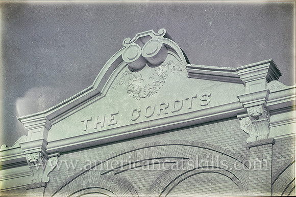 Photograph of the building façade on The Cordts building, which is located within the historic Stockade District of Kingston, New York.