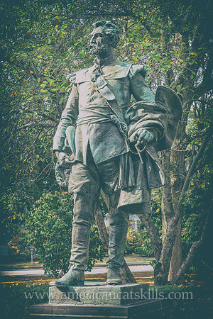 Academy Green in Kingston, New York is home to monuments of Peter Stuyvesant, Henry Hudson and George Clinton.