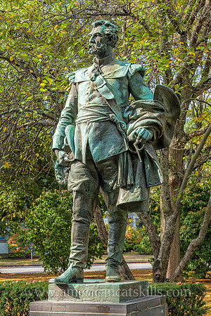 Academy Green in Kingston, New York is home to monuments of Peter Stuyvesant, Henry Hudson and George Clinton.