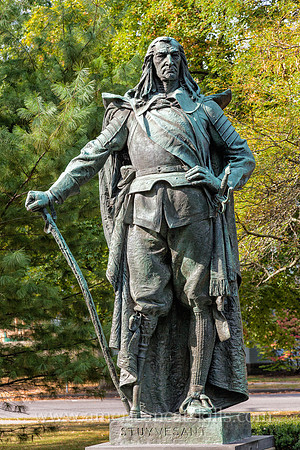 Academy Green in Kingston, New York is home to monuments of Peter Stuyvesant, Henry Hudson and George Clinton.