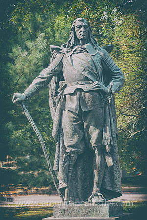 Academy Green in Kingston, New York is home to monuments of Peter Stuyvesant, Henry Hudson and George Clinton.