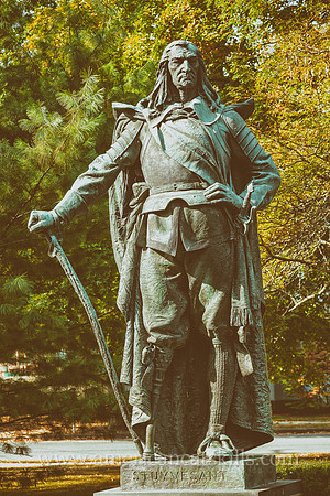 Academy Green in Kingston, New York is home to monuments of Peter Stuyvesant, Henry Hudson and George Clinton.