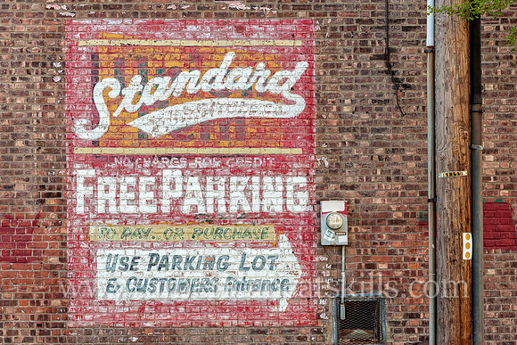 This fading ghost sign for Standard Furniture is located in the Stockade District of Kingston, New York.