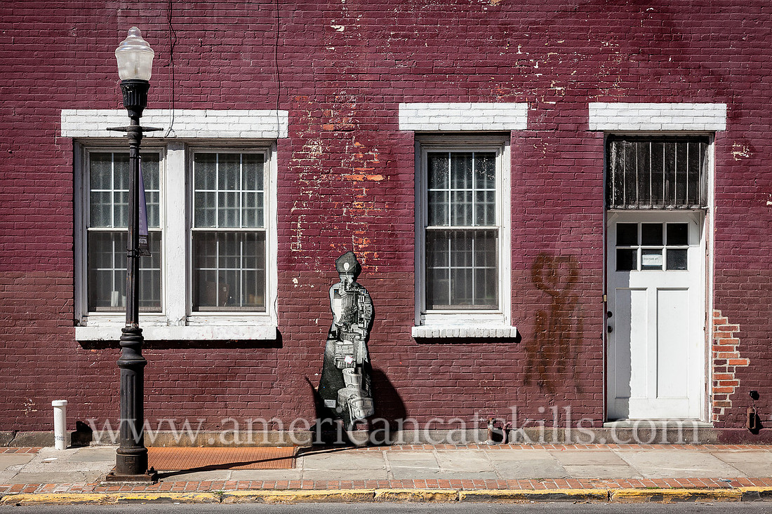 Street scene on Fair Street in the historic Stockade District of Kingston, New York.