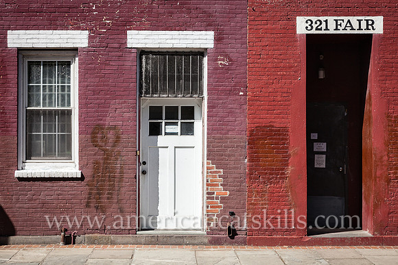 Street scene on Fair Street in the historic Stockade District of Kingston, New York.