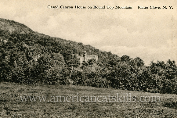 Vintage Catskills postcard depicting the former Grand Canyon House at wild Platte Clove in Greene County, New York.