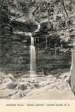 This vintage postcard published by Ida J. Young depicts the beautiful Japanese Falls within Platte Clove.