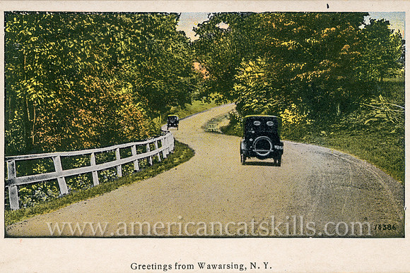 Vintage Catskills postcard titled “Greetings from Wawarsing, N.Y.