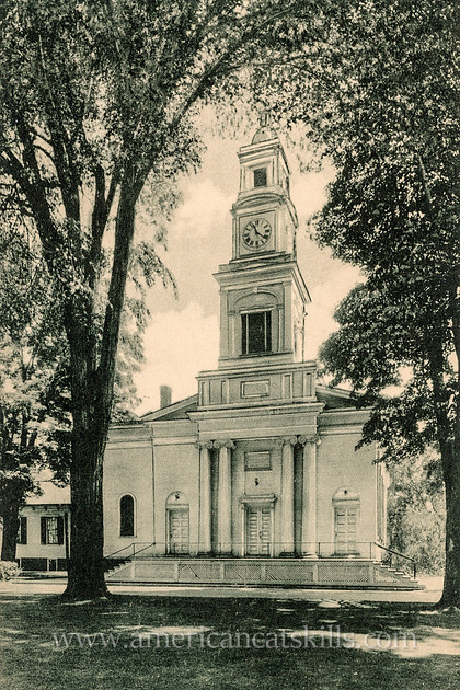 Vintage postcard of the Second Presbyterian Church, now the United Ministry of Delhi, at the village of Delhi in Delaware County, New York.