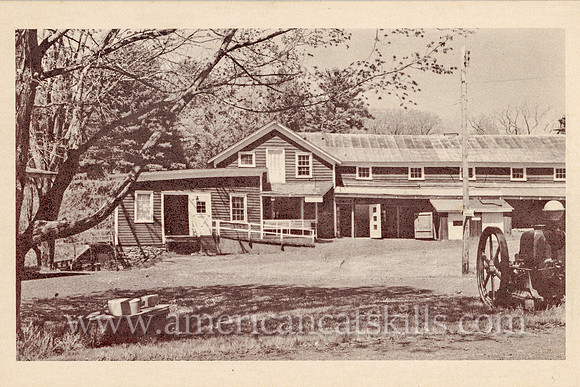 Vintage postcard of the Hanford Mills museum, located on Kortright Creek in East Meredith, that offers numerous educational programs, exhibits, tours and more.