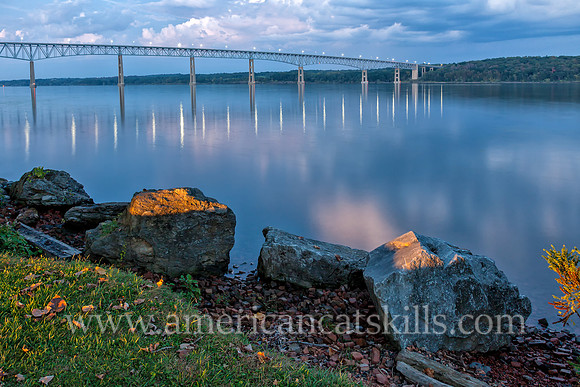 The Kingston-Rhinecliff Bridge, also known as the George Clinton Memorial Bridge, spans the Hudson River, connects the city of Kingston to the rural hamlet of Rhinecliff in Dutchess County.