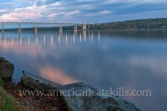 The Kingston-Rhinecliff Bridge, also known as the George Clinton Memorial Bridge, spans the Hudson River, connects the city of Kingston to the rural hamlet of Rhinecliff in Dutchess County.