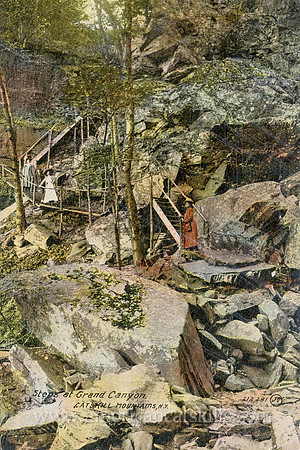 Vintage postcard of the Grand Canyon, now known as Platte Clove, in Greene County, New York published by Charles W. Hughes.