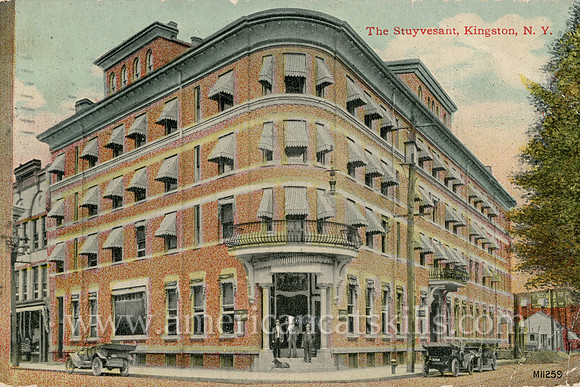 Vintage postcard of the Stuyvesant building in the Stockade District of Kingston, New York.