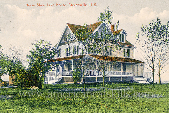Vintage Otto Hillig postcard titled “Horse Shoe Lake House, Stevensville, N.Y.”