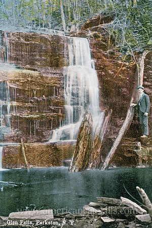 Vintage postcard by photographer Otto Hillig titled “Glen Falls, Parkston, N.Y.”