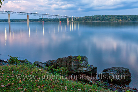 The Kingston-Rhinecliff Bridge, also known as the George Clinton Memorial Bridge, spans the Hudson River, connects the city of Kingston to the rural hamlet of Rhinecliff in Dutchess County.