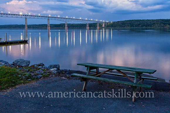 The Kingston-Rhinecliff Bridge, also known as the George Clinton Memorial Bridge, spans the Hudson River, connects the city of Kingston to the rural hamlet of Rhinecliff in Dutchess County.