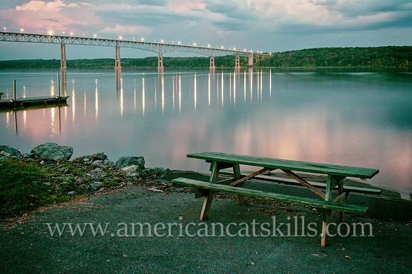 The Kingston-Rhinecliff Bridge, also known as the George Clinton Memorial Bridge, spans the Hudson River, connects the city of Kingston to the rural hamlet of Rhinecliff in Dutchess County.