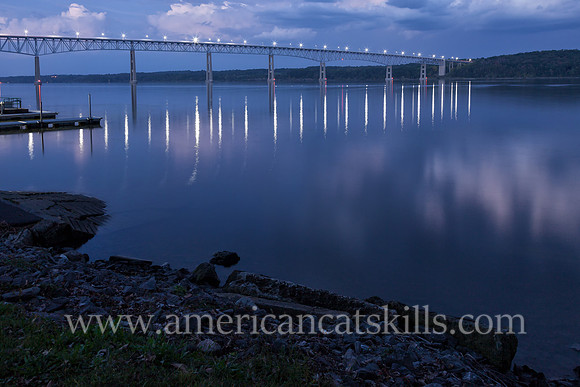 The Kingston-Rhinecliff Bridge, also known as the George Clinton Memorial Bridge, spans the Hudson River, connects the city of Kingston to the rural hamlet of Rhinecliff in Dutchess County.