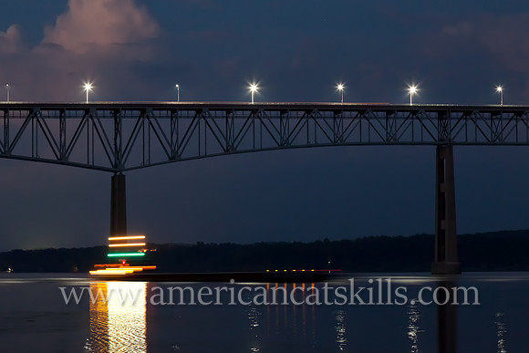 The Kingston-Rhinecliff Bridge, also known as the George Clinton Memorial Bridge, spans the Hudson River, connects the city of Kingston to the rural hamlet of Rhinecliff in Dutchess County.