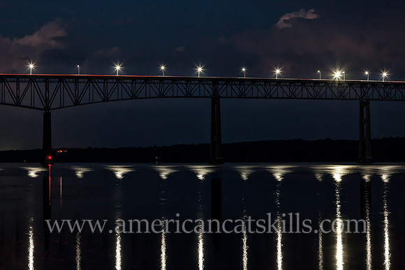 The Kingston-Rhinecliff Bridge, also known as the George Clinton Memorial Bridge, spans the Hudson River, connects the city of Kingston to the rural hamlet of Rhinecliff in Dutchess County.