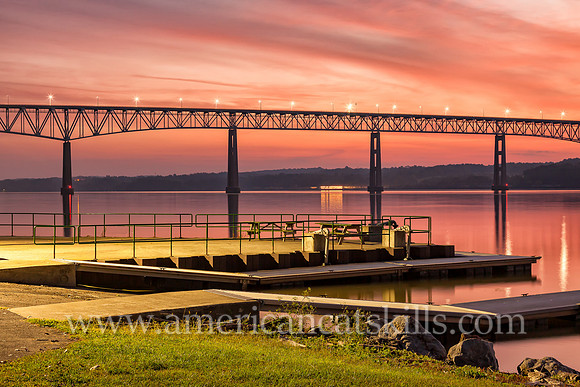 The Kingston-Rhinecliff Bridge, also known as the George Clinton Memorial Bridge, spans the Hudson River, connects the city of Kingston to the rural hamlet of Rhinecliff in Dutchess County.
