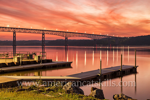 The Kingston-Rhinecliff Bridge, also known as the George Clinton Memorial Bridge, spans the Hudson River, connects the city of Kingston to the rural hamlet of Rhinecliff in Dutchess County.