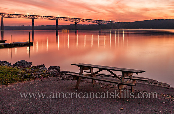 The Kingston-Rhinecliff Bridge, also known as the George Clinton Memorial Bridge, spans the Hudson River, connects the city of Kingston to the rural hamlet of Rhinecliff in Dutchess County.