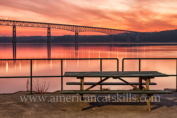 The Kingston-Rhinecliff Bridge, also known as the George Clinton Memorial Bridge, spans the Hudson River, connects the city of Kingston to the rural hamlet of Rhinecliff in Dutchess County.