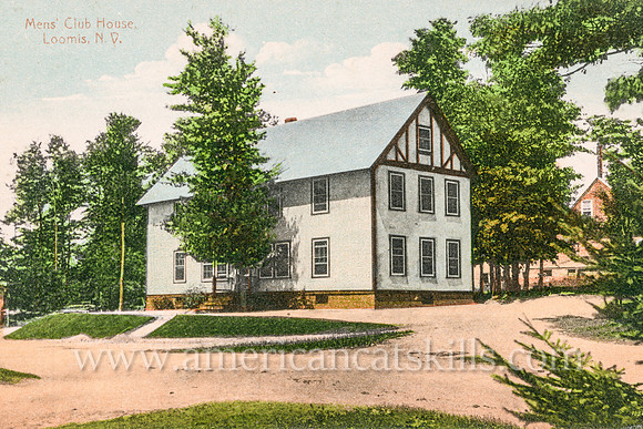 Vintage postcard by photographer Otto Hillig titled “Mens’ Club House, Loomis, N.Y.”