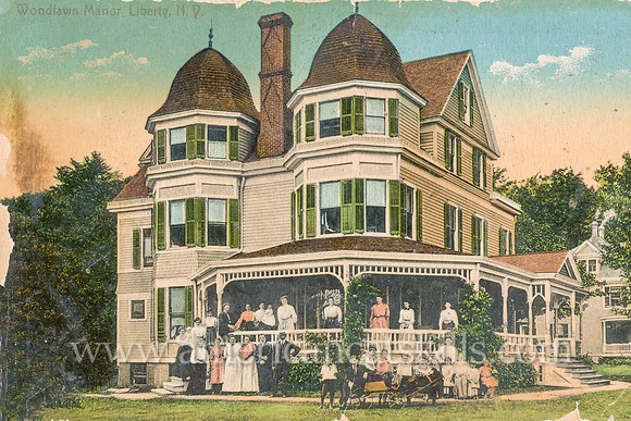 Well-known photographer Otto Hillig of Liberty, New York published this vintage postcard titled “Woodlawn Manor, Liberty, N.Y.”