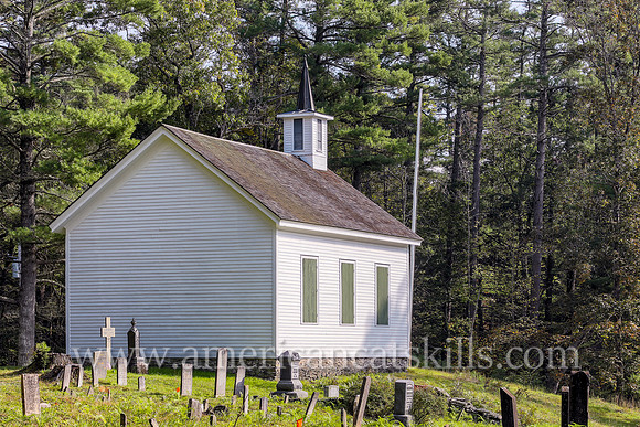 Photograph of the Ten Mile River Baptist Church, located at Tusten, New York in the southern Catskills.