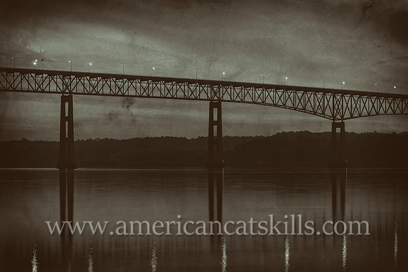 The Kingston-Rhinecliff Bridge, also known as the George Clinton Memorial Bridge, spans the Hudson River, connects the city of Kingston to the rural hamlet of Rhinecliff in Dutchess County.