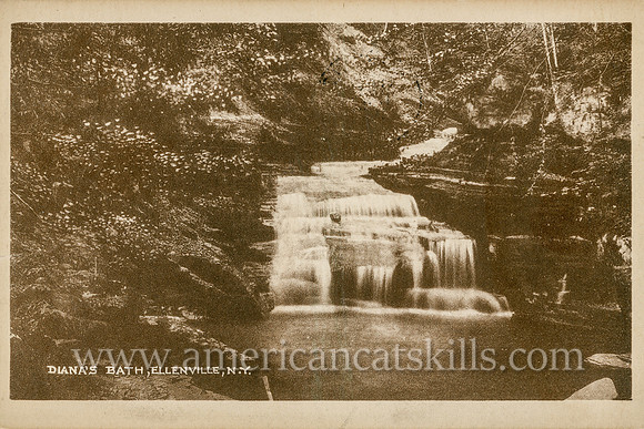 Vintage postcard of Diana’s Bath in the South Gully of the Shawangunks, near Ellenville.