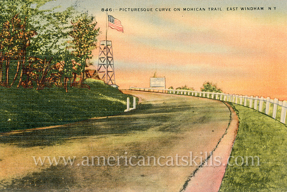Vintage postcard along the Mohican Trail, a scenic drive through the northern Catskills, at East Windham in Greene County.