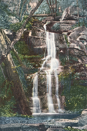 Vintage postcard by photographer Otto Hillig of a beautiful waterfall at the village of Liberty in Sullivan County, New York.