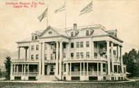Vintage postcard titled "Schoharie Mansion, Elka Park, Catskill Mts., N. Y." published by photographer C. O. Bickelmann of Tannersville, New York.
