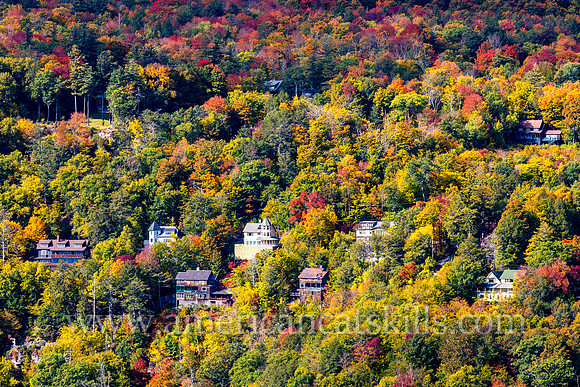 The private residential community of Twilight Park at Haines Falls in the northern Catskills are set at the head of Kaaterskill Clove amidst brilliant autumn colors.