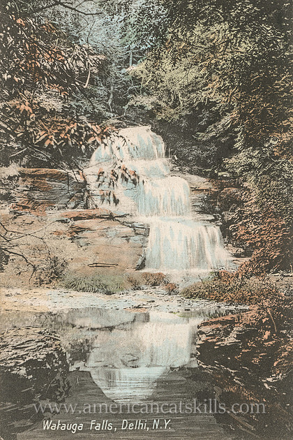 Watauga Falls, Delhi, N.Y. By Farrington’s. Printed in Germany. Postmark 1909. Author’s collection.